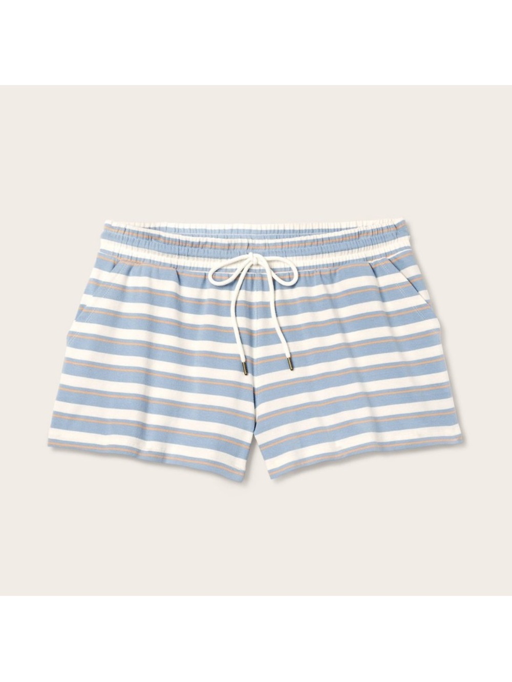 Parke x Target High Rise Drawstring Knit Shorts Light Blue/Orange Striped S NWT